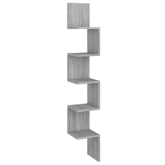 815211 vidaXL Wall Corner Shelf Grey Sonoma 20x20x127,5 cm Engineered Wood 815211 vidaXL Wall Corner Shelf Grey Sonoma 20x20x127,5 cm Engineered Wood