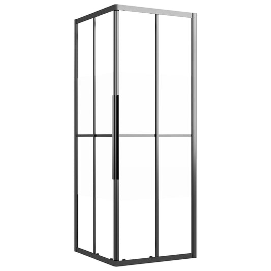Shower Cabin Half Frosted ESG 80x80x180 cm Black Shower Cabin Half Frosted ESG 80x80x180 cm Black
