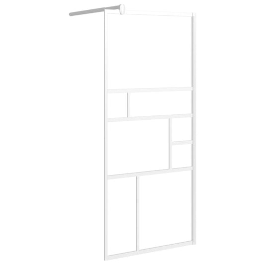 Walk-in Shower Wall 90x195 cm ESG Glass White Walk-in Shower Wall 90x195 cm ESG Glass White