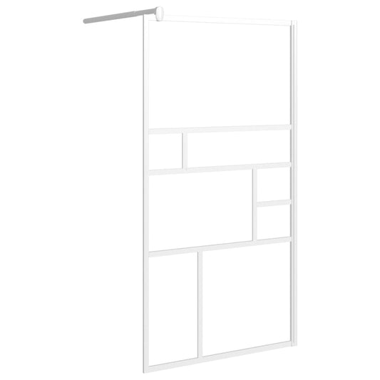 Walk-in Shower Wall 115x195 cm ESG Glass White Walk-in Shower Wall 115x195 cm ESG Glass White
