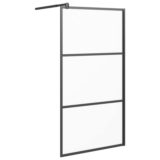 Shower walls Black 100 x 195 cm Glass and Aluminium Shower walls Black 100 x 195 cm Glass and Aluminium