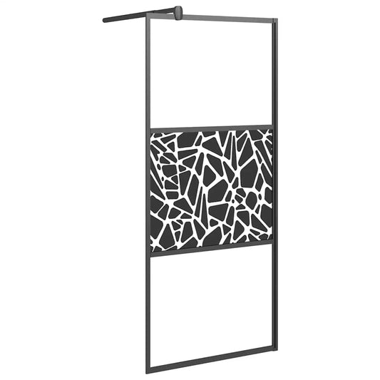 Shower walls Black 80 x 195 cm Glass and Aluminium Shower walls Black 80 x 195 cm Glass and Aluminium