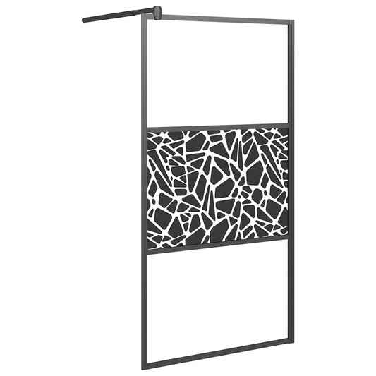 Shower walls Black 100 x 195 cm Glass and Aluminium Shower walls Black 100 x 195 cm Glass and Aluminium