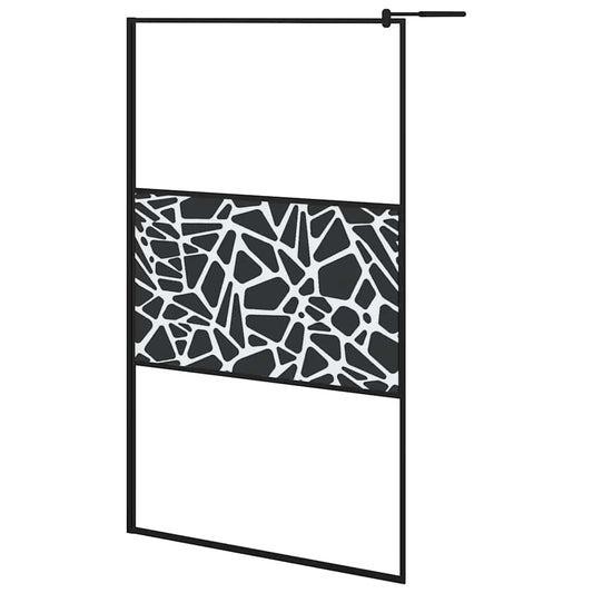 Shower walls Black 115 x 195 cm Glass and Aluminium Shower walls Black 115 x 195 cm Glass and Aluminium