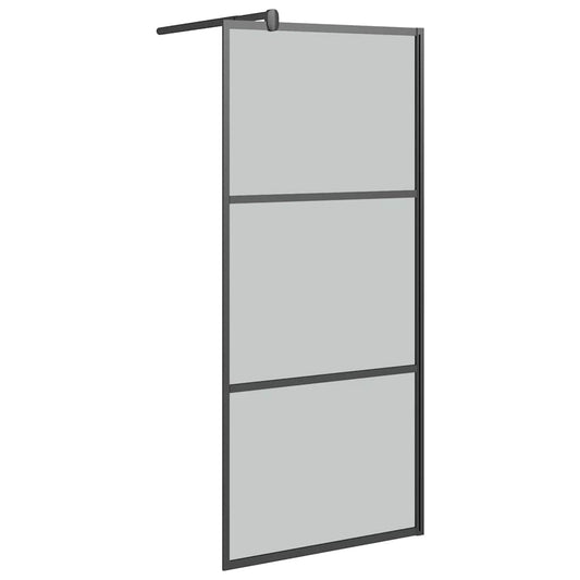 Shower walls Black 90 x 195 cm Glass and Aluminium Shower walls Black 90 x 195 cm Glass and Aluminium