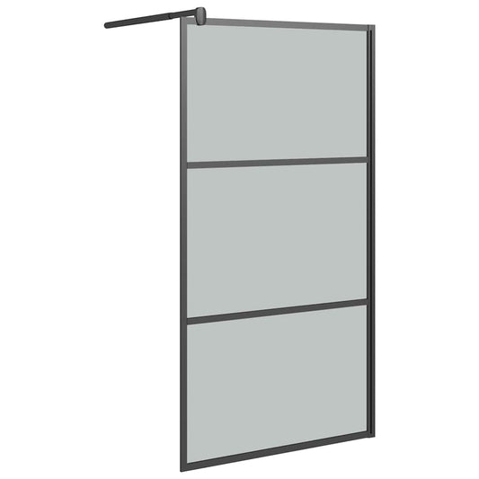 Shower walls Black 100 x 195 cm Glass and Aluminium Shower walls Black 100 x 195 cm Glass and Aluminium