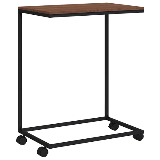 Side Table with Wheels Black 55x35x70 cm Engineered Wood Side Table with Wheels Black 55x35x70 cm Engineered Wood
