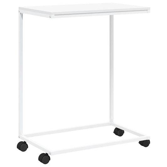 Side Table with Wheels White 55x35x70 cm Engineered Wood Side Table with Wheels White 55x35x70 cm Engineered Wood