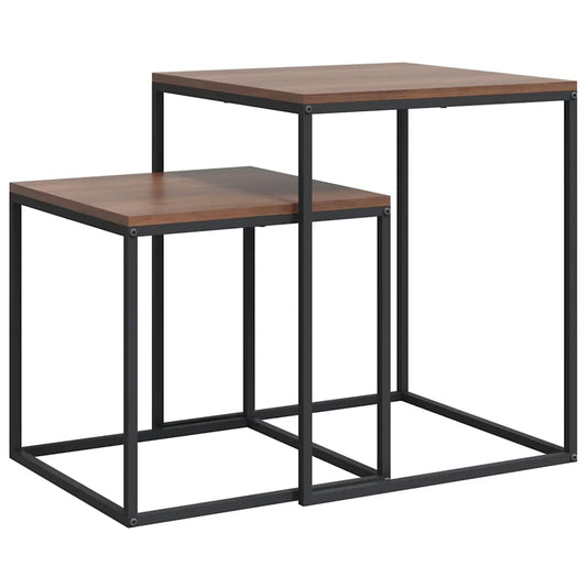 Coffee Table Set 2 pcs Engineered Wood and Metal Coffee Table Set 2 pcs Engineered Wood and Metal