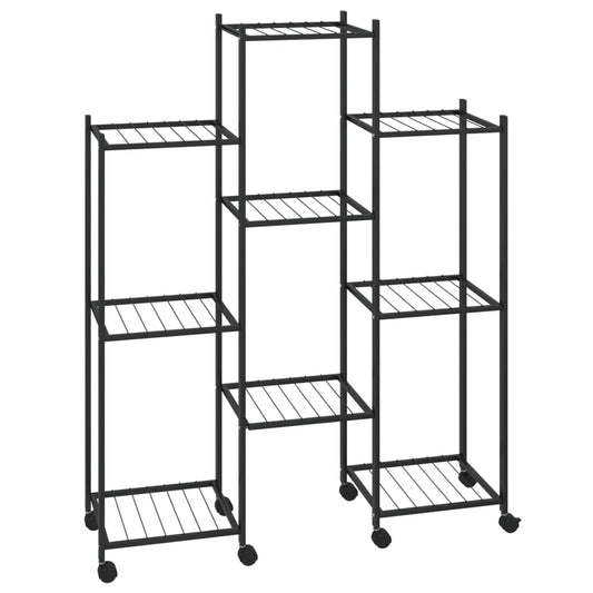 Flower Stand with Wheels 83x25x103.5 cm Black Iron Flower Stand with Wheels 83x25x103.5 cm Black Iron