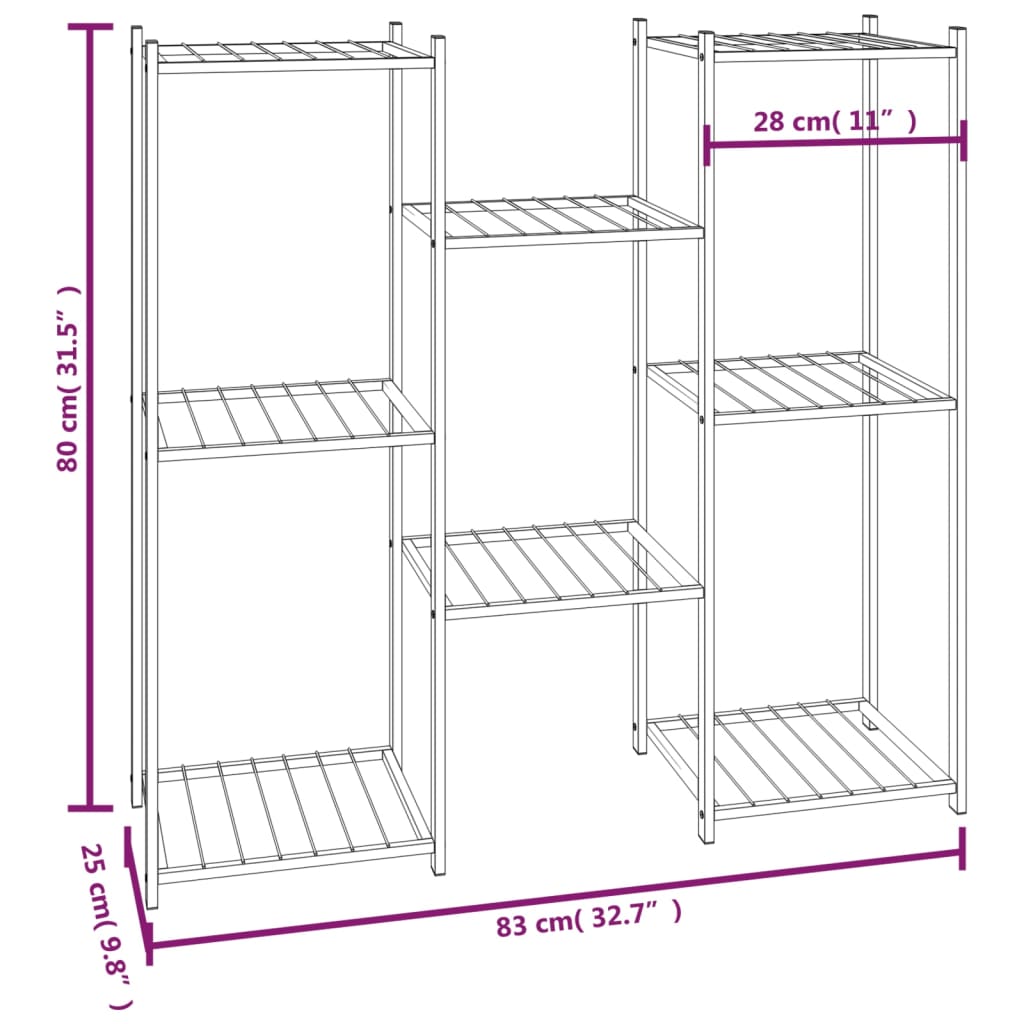Flower Stand 83x25x80 cm Black Iron