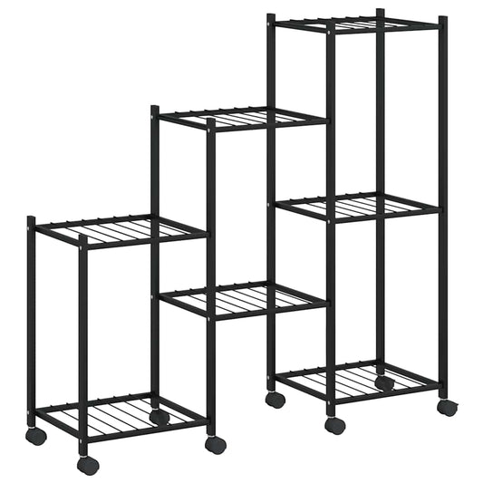 Flower Stand with Wheels 83x25x83.5 cm Black Iron Flower Stand with Wheels 83x25x83.5 cm Black Iron