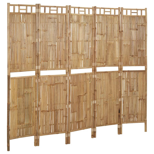5-Panel Room Divider Bamboo 200x180 cm 5-Panel Room Divider Bamboo 200x180 cm