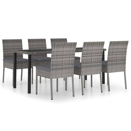 Outdoor Dining Set | Grey and black | Poly rattan | Large Outdoor Dining Set | Grey and black | Poly rattan | Large