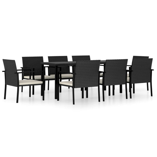9 Piece Outdoor Dining Set Poly Rattan Black 9 Piece Outdoor Dining Set Poly Rattan Black