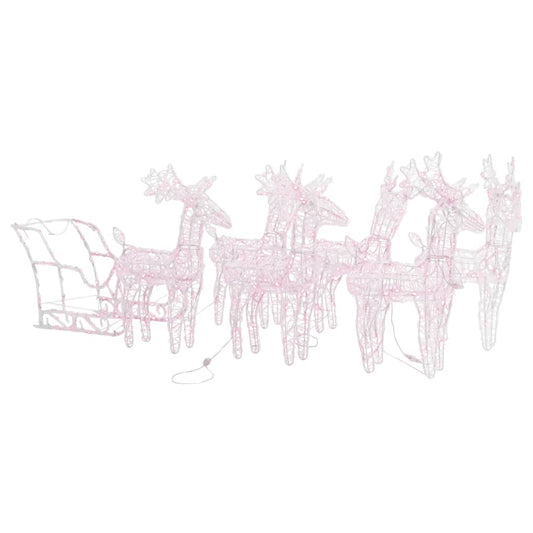 Reindeers & Sleigh Christmas Decoration 320 LEDs Acrylic Reindeers & Sleigh Christmas Decoration 320 LEDs Acrylic