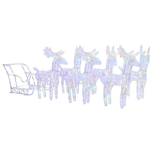 Reindeers & Sleigh Christmas Decoration 320 LEDs Acrylic Reindeers & Sleigh Christmas Decoration 320 LEDs Acrylic