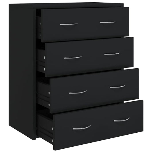Sideboard with 4 Drawers 60x30,5x71 cm Black Sideboard with 4 Drawers 60x30,5x71 cm Black