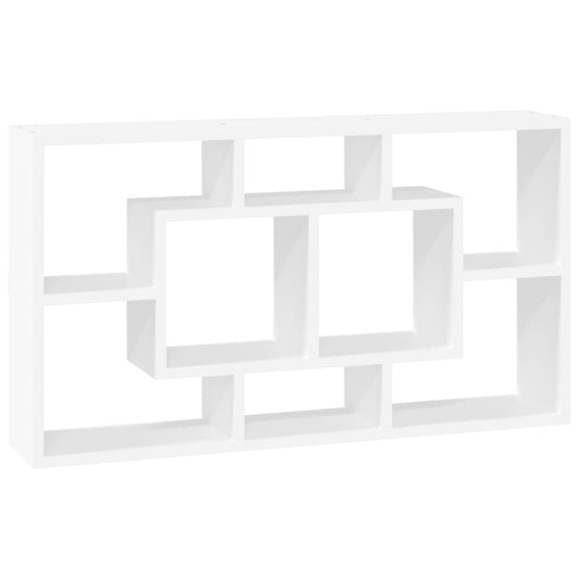 Wall Display Shelf 8 Compartments High Gloss White Wall Display Shelf 8 Compartments High Gloss White