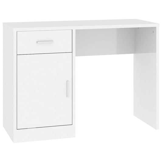Desk with Drawer&Cabinet High Gloss White 100x40x73 cm Desk with Drawer&Cabinet High Gloss White 100x40x73 cm