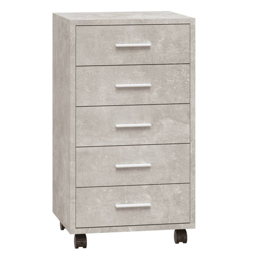 Drawer Cabinet with Castors Concrete Grey Engineered Wood Drawer Cabinet with Castors Concrete Grey Engineered Wood