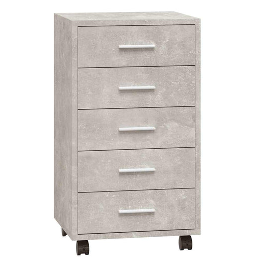 Drawer Cabinet with Castors Concrete Grey Engineered Wood Drawer Cabinet with Castors Concrete Grey Engineered Wood
