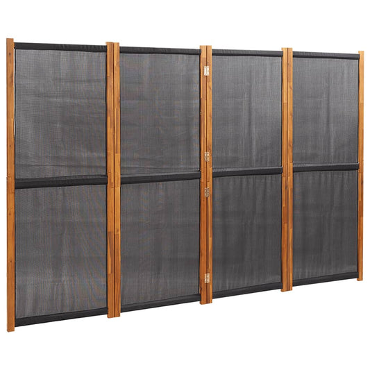4-Panel Room Divider Black 280x180 cm 4-Panel Room Divider Black 280x180 cm