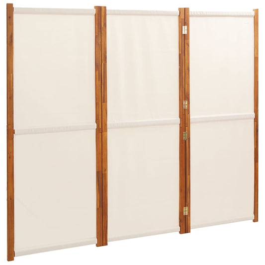 3-Panel Room Divider Cream White 210x180 cm 3-Panel Room Divider Cream White 210x180 cm