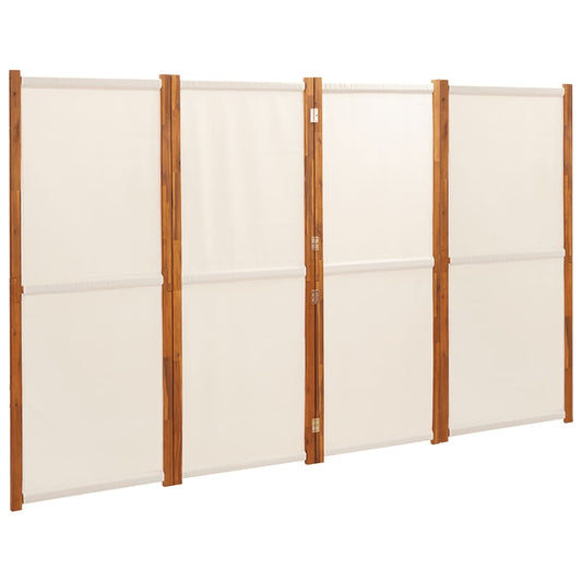 4-Panel Room Divider Cream White 280x180 cm 4-Panel Room Divider Cream White 280x180 cm