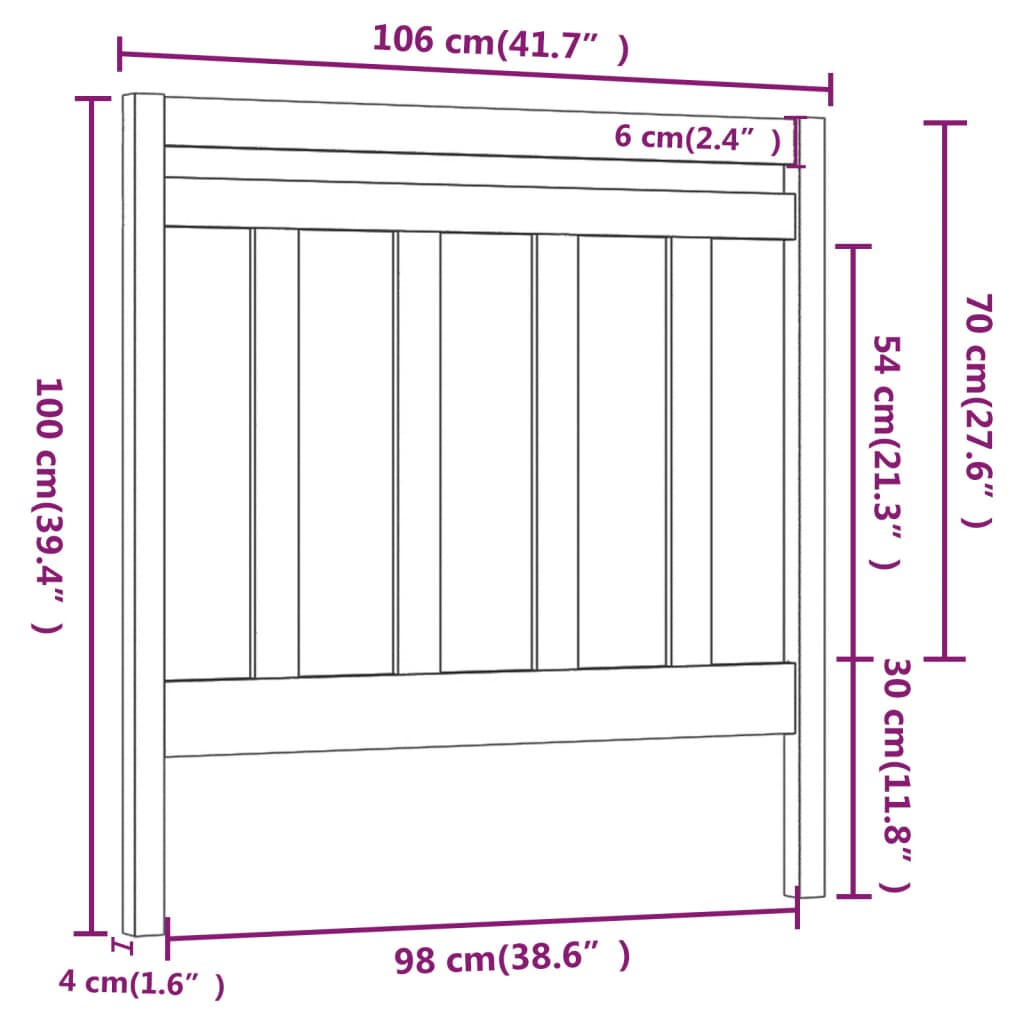 Bed Headboard | Honey brown | Solid pine wood | Standard | Bed Headboard