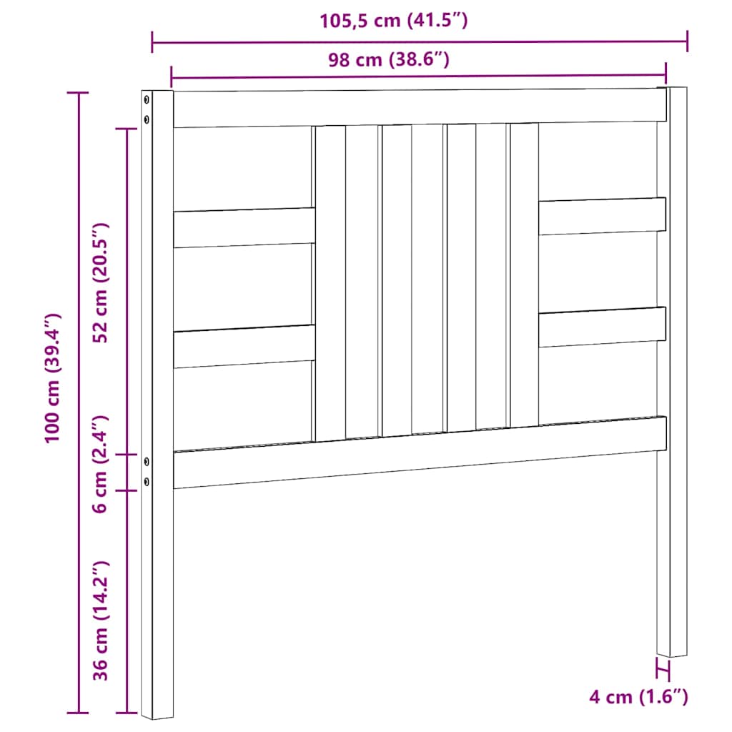 Bed Headboard | Honey brown | Solid pine wood | Medium | Durable
