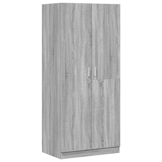 Wardrobe Grey Sonoma 80x50x180 cm Engineered Wood Wardrobe Grey Sonoma 80x50x180 cm Engineered Wood