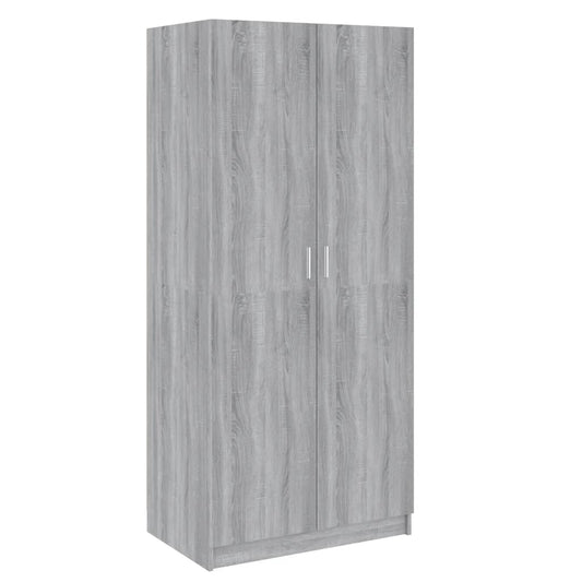 Wardrobe Grey Sonoma 80x50x180 cm Engineered Wood Wardrobe Grey Sonoma 80x50x180 cm Engineered Wood
