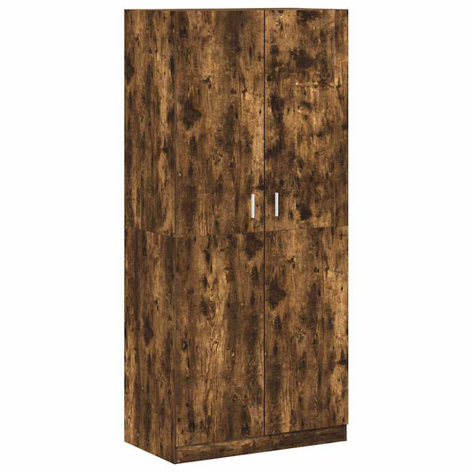 Wardrobe Smoked Oak 90x50x200 cm Engineered Wood Wardrobe Smoked Oak 90x50x200 cm Engineered Wood