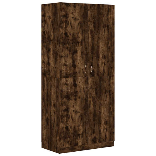 Wardrobe Smoked Oak 90x50x200 cm Engineered Wood Wardrobe Smoked Oak 90x50x200 cm Engineered Wood