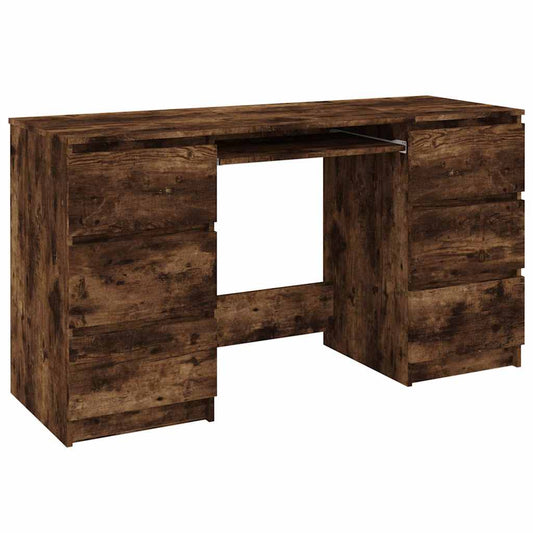 815438 vidaXL Writing Desk Smoked Oak 140x50x77 cm Engineered Wood 815438 vidaXL Writing Desk Smoked Oak 140x50x77 cm Engineered Wood