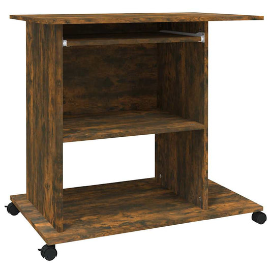 815543 vidaXL Computer Desk Smoked Oak 80x50x75 cm Engineered Wood 815543 vidaXL Computer Desk Smoked Oak 80x50x75 cm Engineered Wood
