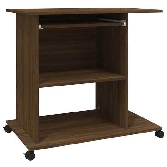 Computer Desk Brown Oak 80x50x75 cm Engineered Wood Computer Desk Brown Oak 80x50x75 cm Engineered Wood