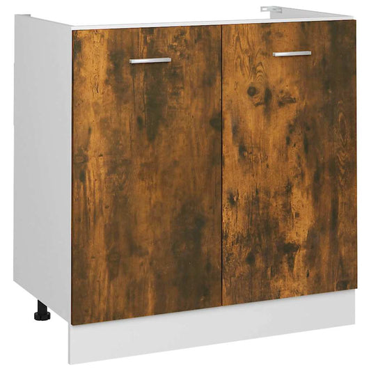 Sink Bottom Cabinet "Lyon" Smoked Oak 80x46x81.5 cm Sink Bottom Cabinet "Lyon" Smoked Oak 80x46x81.5 cm