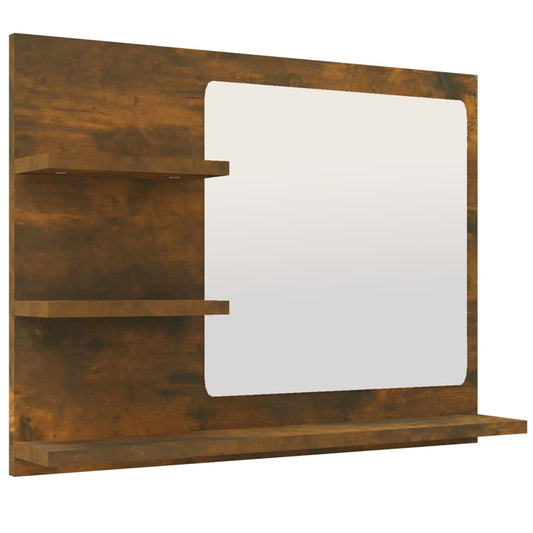 Bathroom Mirror Smoked Oak 60x10.5x45 cm Engineered Wood Bathroom Mirror Smoked Oak 60x10.5x45 cm Engineered Wood