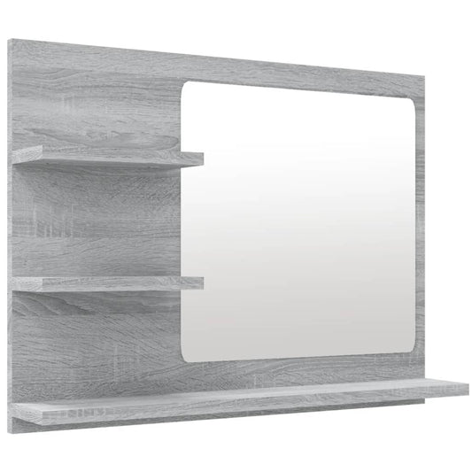 Bathroom Mirror Grey Sonoma 60x10.5x45 cm Engineered Wood Bathroom Mirror Grey Sonoma 60x10.5x45 cm Engineered Wood