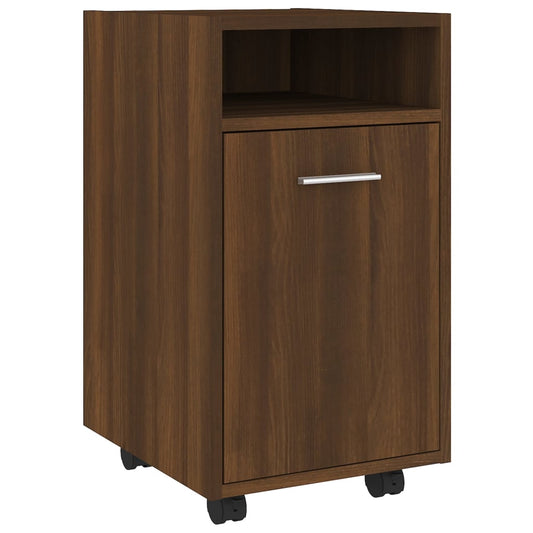 Side Cabinet with Wheels Brown Oak 33x38x60 cm Engineered Wood Side Cabinet with Wheels Brown Oak 33x38x60 cm Engineered Wood