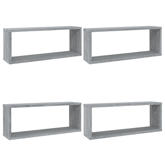 Wall Cube Shelves 4 pcs Grey Sonoma 60x15x23 cm Engineered Wood Wall Cube Shelves 4 pcs Grey Sonoma 60x15x23 cm Engineered Wood