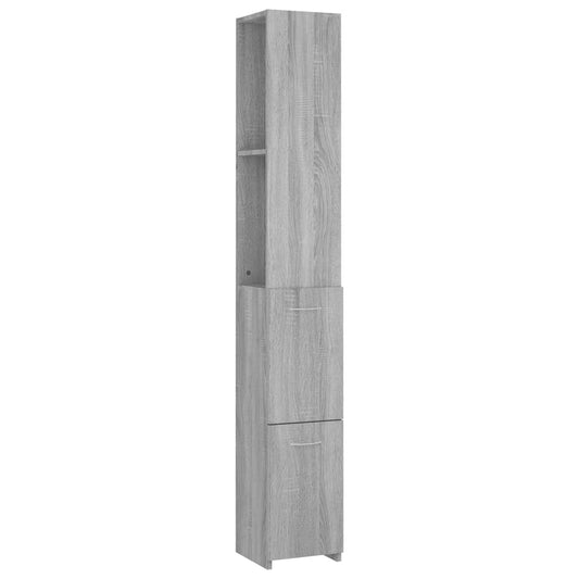 Bathroom Cabinet Grey Sonoma 25x26.5x170 cm Engineered Wood Bathroom Cabinet Grey Sonoma 25x26.5x170 cm Engineered Wood