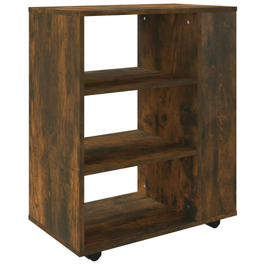 Rolling Cabinet Smoked Oak 60x35x75 cm Engineered Wood Rolling Cabinet Smoked Oak 60x35x75 cm Engineered Wood