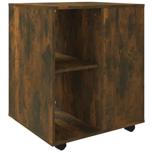 Rolling Cabinet Smoked Oak 60x53x72 cm Engineered Wood Rolling Cabinet Smoked Oak 60x53x72 cm Engineered Wood