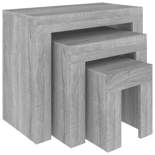 Nesting Coffee Tables 3 pcs Grey Sonoma Engineered Wood Nesting Coffee Tables 3 pcs Grey Sonoma Engineered Wood