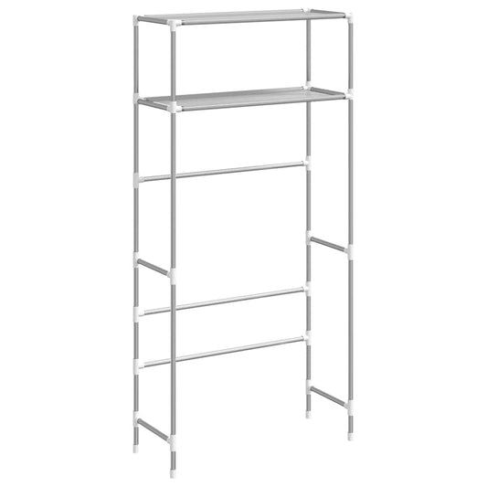 2-Tier Storage Rack over Washing Machine Grey 69x28x143 cm Iron 2-Tier Storage Rack over Washing Machine Grey 69x28x143 cm Iron
