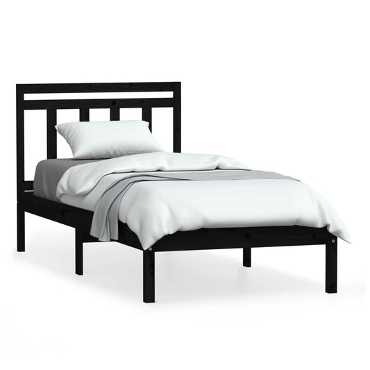 3100583 vidaXL Bed Frame without Mattress Black Solid Wood 100x200 cm (810011+814083) 3100583 vidaXL Bed Frame without Mattress Black Solid Wood 100x200 cm (810011+814083)