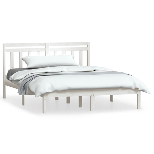 3100590 vidaXL Bed Frame without Mattress White Solid Wood 140x200 cm (810018+814095) 3100590 vidaXL Bed Frame without Mattress White Solid Wood 140x200 cm (810018+814095)